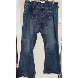 Jane Doe Womens Jr Size 11 Flare Bootcut Denim Jeans tiny front pockets Y2K